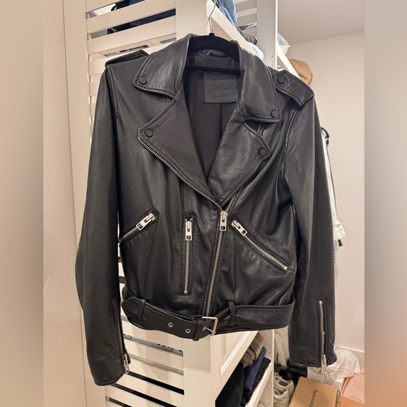 AllSaints Leather Biker Jacket - Picture 1 of 2